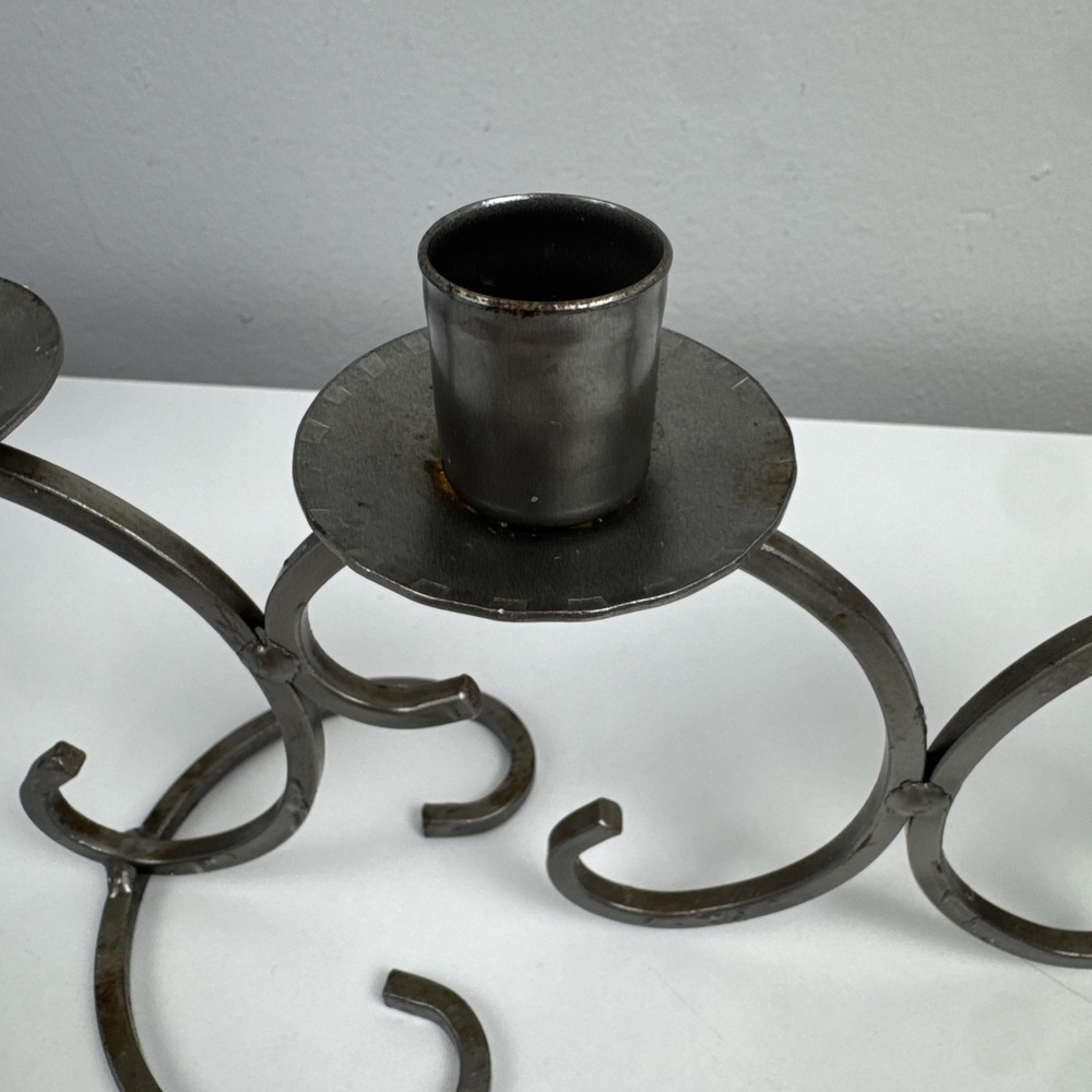 Vtg 80s Dalagruppen Sweden Wrought Iron 4 Taper Candle Holder Scandinavian - Picture 4 of 16